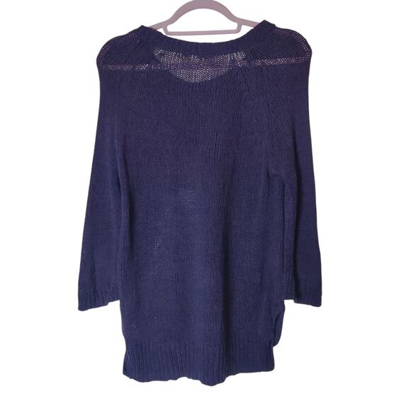 Moth Anthropologie Purple Embroidered Preppy Saddleback Horse Sweater Small Twee - Picture 4 of 14